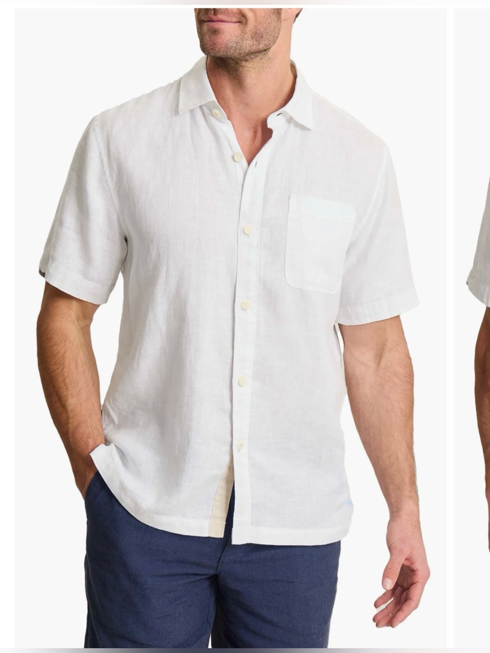 TOMMY BAHAMA PARADISE BREEZER 1100% LINEN SHORT SLEEVE  BUTTON UP XL WHITE
